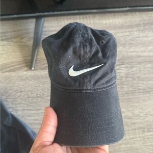 Nike Black Hat with White Swoosh